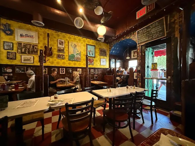 The classic checkered-floor dining room at John's